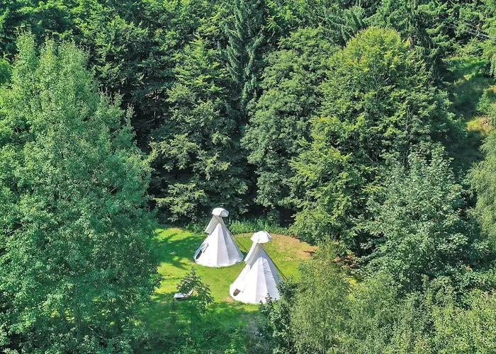 Luxusní stan Teepee U šedého Vlka Destne v Orlickych horach